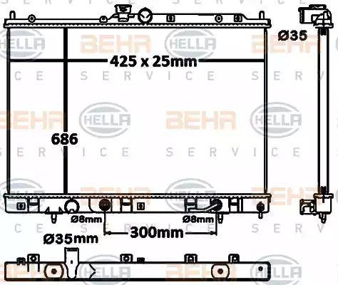 BEHR HELLA Service 8MK 376 790-341 - Radiator, engine cooling car-mod.net
