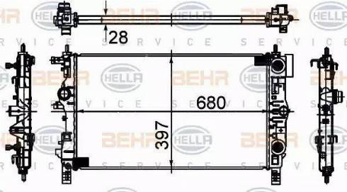 BEHR HELLA Service 8MK 376 749-861 - Radiator, engine cooling car-mod.net