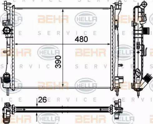 BEHR HELLA Service 8MK 376 748-751 - Radiator, engine cooling car-mod.net