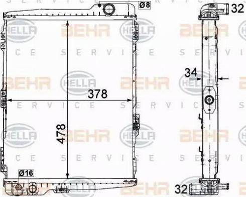 BEHR HELLA Service 8MK 376 711-274 - Radiator, engine cooling car-mod.net