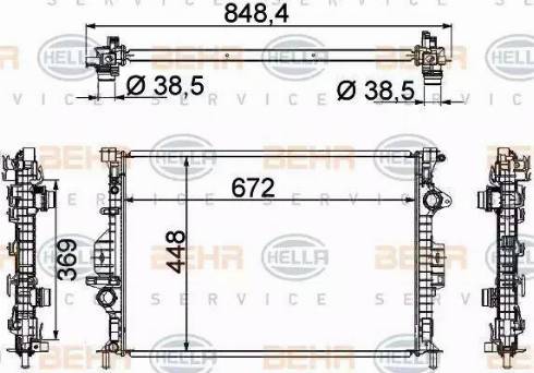 BEHR HELLA Service 8MK 376 787-121 - Radiator, engine cooling car-mod.net