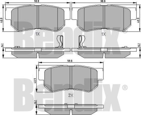 BENDIX 510419 - Brake Pad Set, disc brake car-mod.net