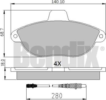 BENDIX 510438 - Brake Pad Set, disc brake car-mod.net