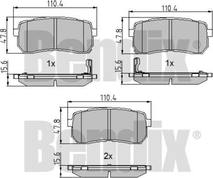 BENDIX 510585 - Brake Pad Set, disc brake car-mod.net