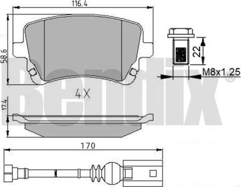 BENDIX 510619 - Brake Pad Set, disc brake car-mod.net
