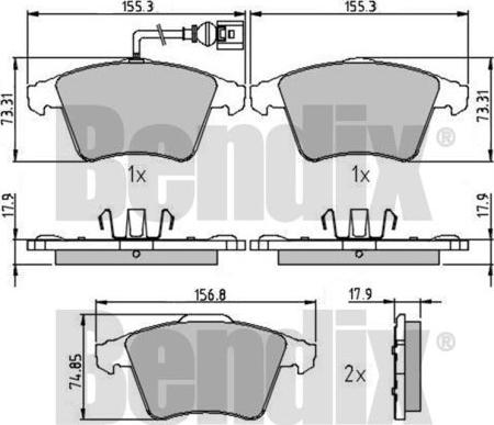 BENDIX 510611 - Brake Pad Set, disc brake car-mod.net