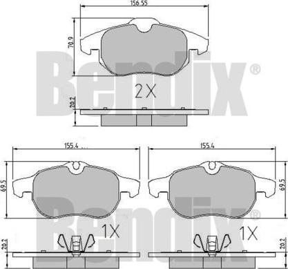 BENDIX 510393 - Brake Pad Set, disc brake car-mod.net