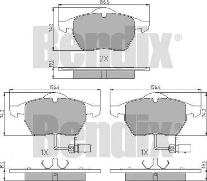 BENDIX 510343 - Brake Pad Set, disc brake car-mod.net