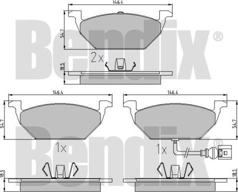 BENDIX 510383 - Brake Pad Set, disc brake car-mod.net