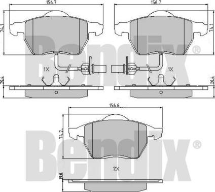 BENDIX 510243 - Brake Pad Set, disc brake car-mod.net