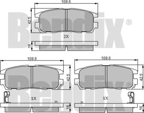BENDIX 510253 - Brake Pad Set, disc brake car-mod.net