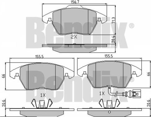 BENDIX 510222 - Brake Pad Set, disc brake car-mod.net