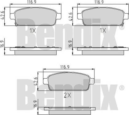 BENDIX 510761 - Brake Pad Set, disc brake car-mod.net