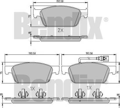 BENDIX 511133 - Brake Pad Set, disc brake car-mod.net