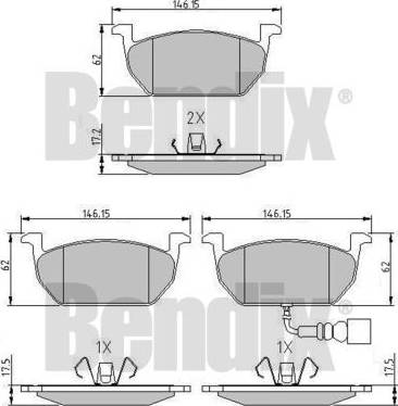 BENDIX 511201 - Brake Pad Set, disc brake car-mod.net