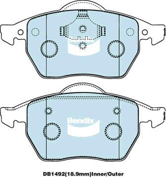 Bendix-AU DB1492 EURO+ - Brake Pad Set, disc brake car-mod.net