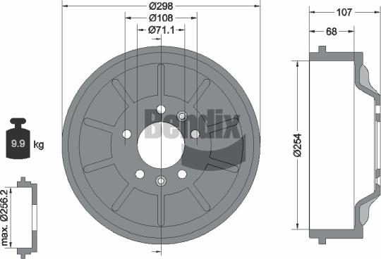 BENDIX Braking BDM1090 - Brake Drum car-mod.net