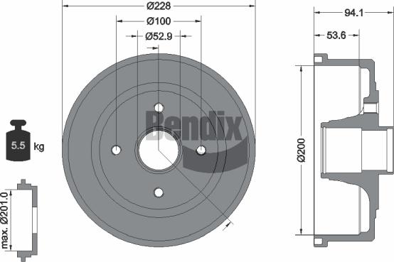 BENDIX Braking BDM1058 - Brake Drum car-mod.net