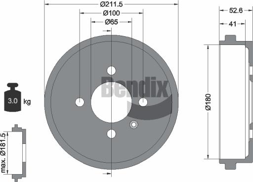 BENDIX Braking BDM1052 - Brake Drum car-mod.net