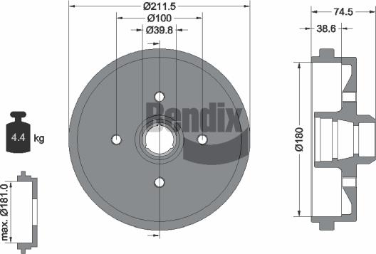 BENDIX Braking BDM1005 - Brake Drum car-mod.net