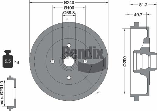 BENDIX Braking BDM1006 - Brake Drum car-mod.net