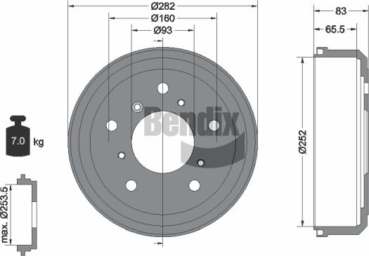 BENDIX Braking BDM1002 - Brake Drum car-mod.net