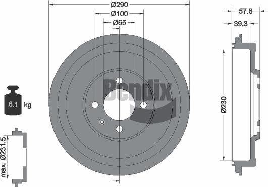 BENDIX Braking BDM1082 - Brake Drum car-mod.net