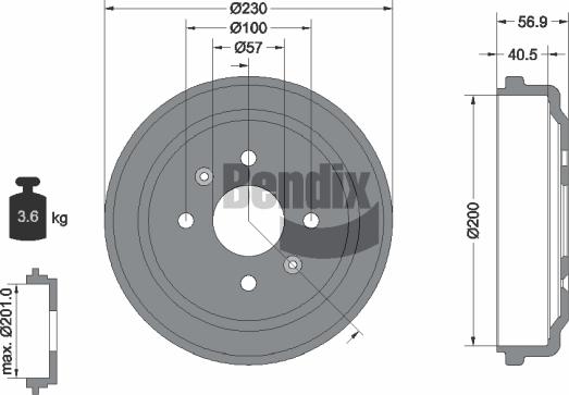 BENDIX Braking BDM1087 - Brake Drum car-mod.net