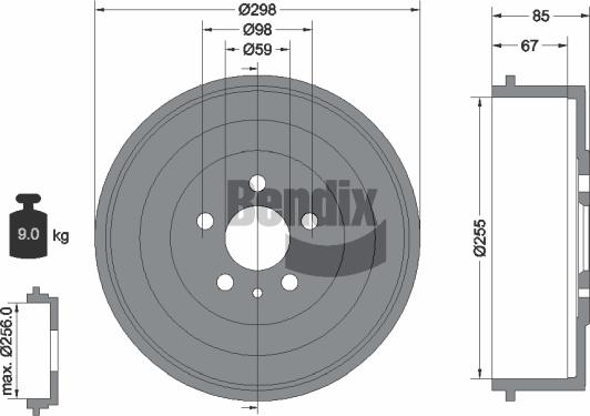 BENDIX Braking BDM1030 - Brake Drum car-mod.net