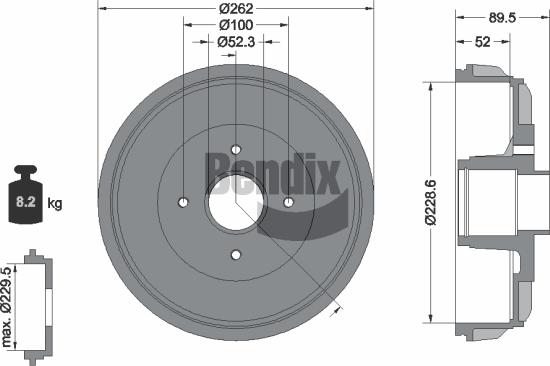 BENDIX Braking BDM1190 - Brake Drum car-mod.net