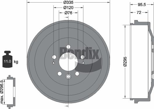 BENDIX Braking BDM1141 - Brake Drum car-mod.net