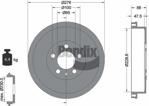 BENDIX Braking BDM1148 - Brake Drum car-mod.net