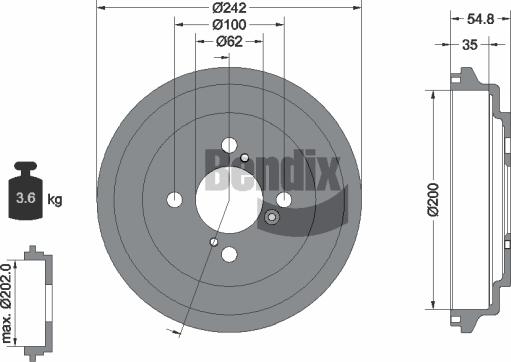 BENDIX Braking BDM1168 - Brake Drum car-mod.net