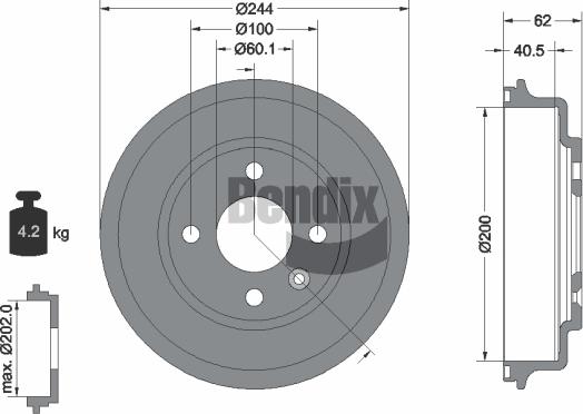 BENDIX Braking BDM1107 - Brake Drum car-mod.net