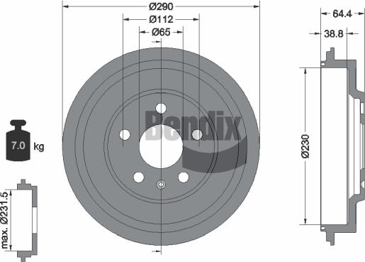 BENDIX Braking BDM1116 - Brake Drum car-mod.net