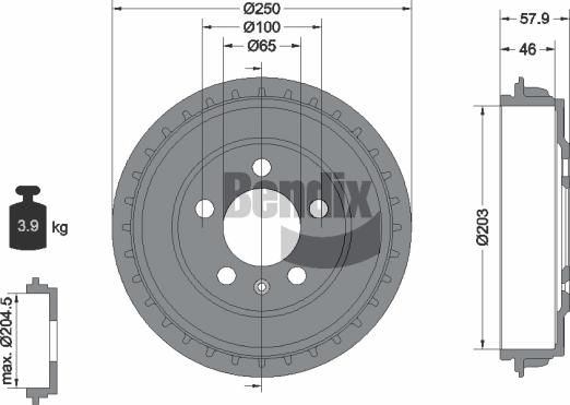 BENDIX Braking BDM1180 - Brake Drum car-mod.net