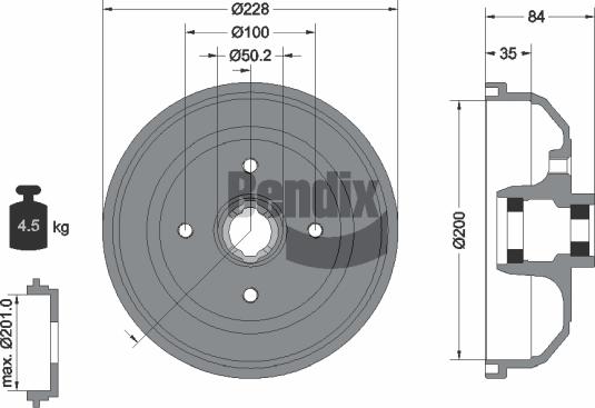 BENDIX Braking BDM1134 - Brake Drum car-mod.net