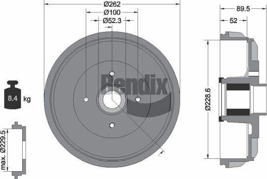 BENDIX Braking BDM1173 - Brake Drum car-mod.net