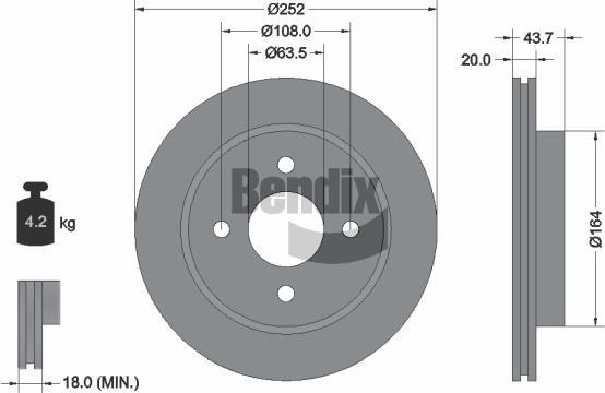 BENDIX Braking BDS1997 - Brake Disc car-mod.net