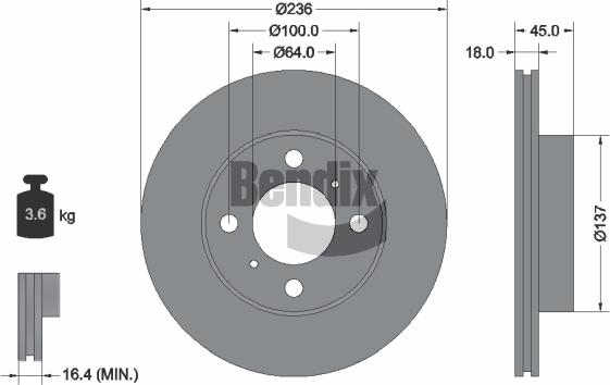 BENDIX Braking BDS1941 - Brake Disc car-mod.net