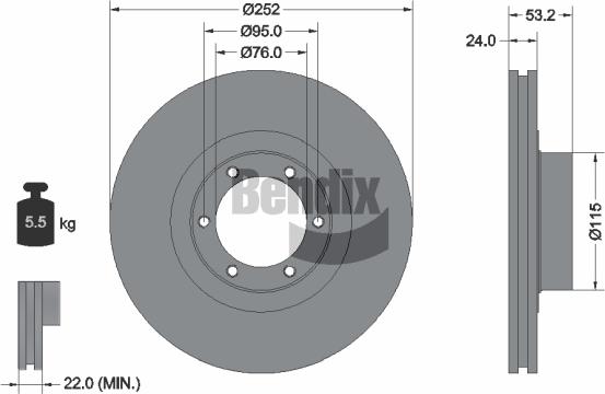 BENDIX Braking BDS1970 - Brake Disc car-mod.net