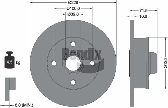BENDIX Braking BDS1450 - Brake Disc car-mod.net