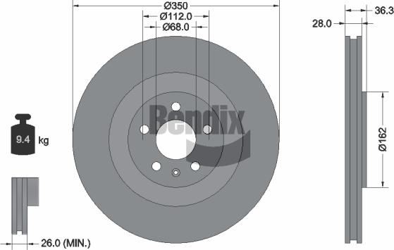 BENDIX Braking BDS1516HC - Brake Disc car-mod.net