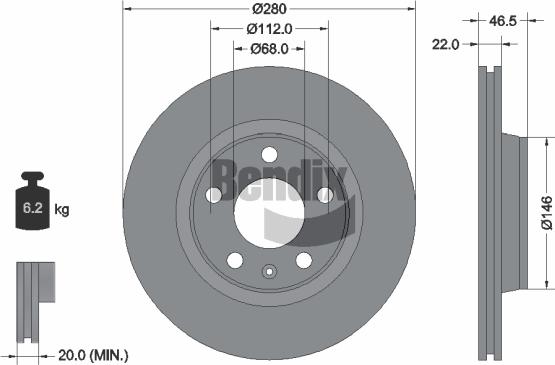 BENDIX Braking BDS1636HC - Brake Disc car-mod.net