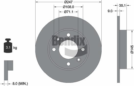 BENDIX Braking BDS1056 - Brake Disc car-mod.net