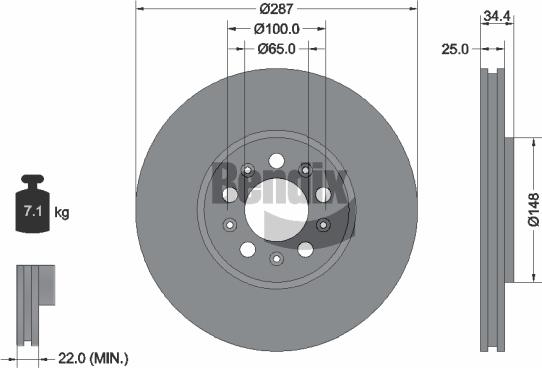BENDIX Braking BDS1052HC - Brake Disc car-mod.net