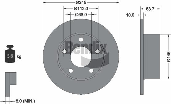 BENDIX Braking BDS1068 - Brake Disc car-mod.net