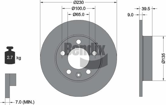 BENDIX Braking BDS1009 - Brake Disc car-mod.net