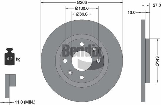 BENDIX Braking BDS1014 - Brake Disc car-mod.net