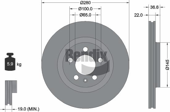 BENDIX Braking BDS1017HC - Brake Disc car-mod.net
